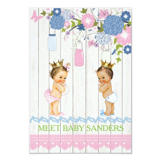 Country Mason Jar Baby Reveal Invitation