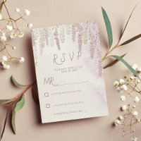 Country mauve pink mint green floral RSVP 