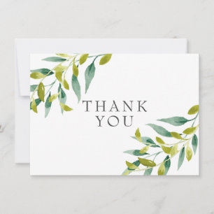 Country Meadow Greenery Thank You Card