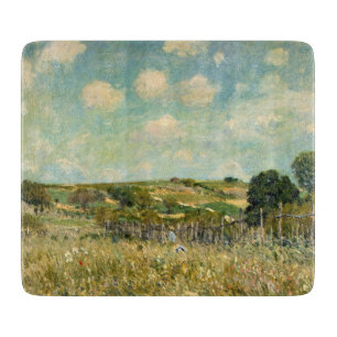 Country Meadow Landscape (by Alfred Sisley) Cutting Board