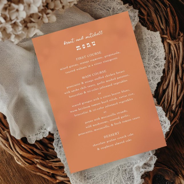 Country Menu Minimal Solid Colour Dinner Menu Card (Creator Uploaded)