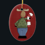 Country Moose Ceramic Christmas Ornament<br><div class="desc">Text can be added to this ornament to make a personalised holiday gift. If you need help,  just click on the contact link above to send the designer a personal detailed message.</div>