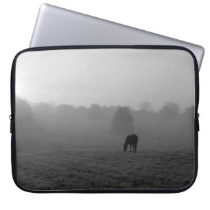 Country Morning Grayscale Laptop Sleeve
