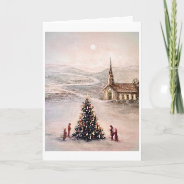 Country Mountain Christmas Cards with white border (Front)
