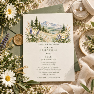 Country Mountain Meadow Wedding Invitation