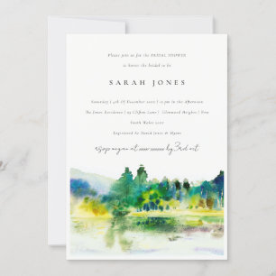 Country Mountain River Landscape Bridal Shower Invitation