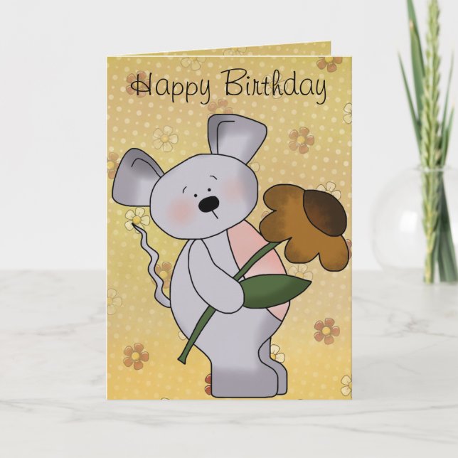 Country Mouse Bithday Card (Front)