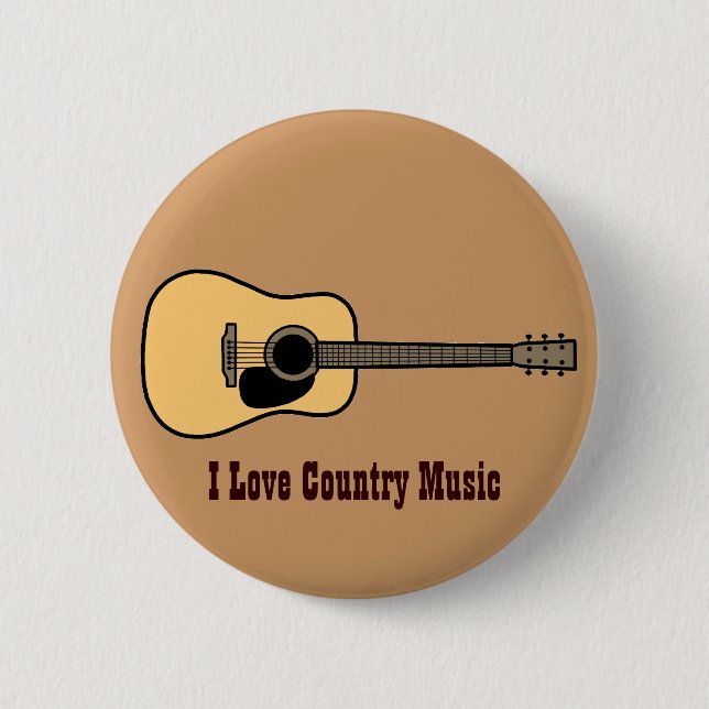Country Music 6 Cm Round Badge (Front)