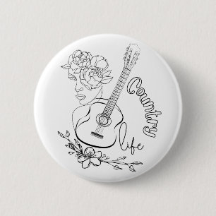Country Music 6 Cm Round Badge