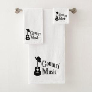 Country music bath towel set