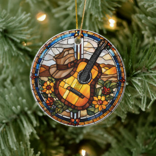 Country Music Ceramic Ornament