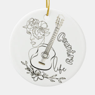 Country Music Ceramic Ornament