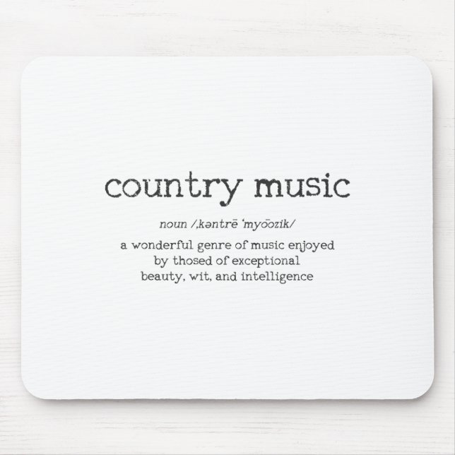 Country Music Definition Funny Saying Musician Gif Mouse Pad (Front)
