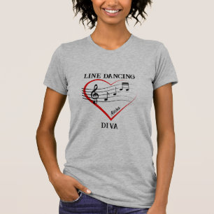Country Music Heart Line Dancing Diva T-Shirt