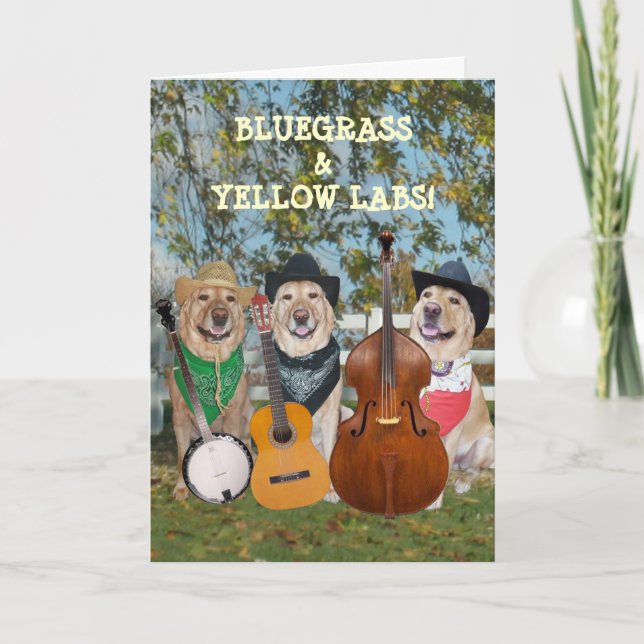 Country Music & Labs Customisable Birthday Card (Front)