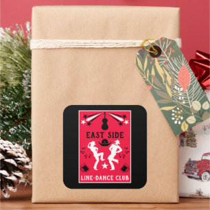 Country Music Line Dancing Square Sticker