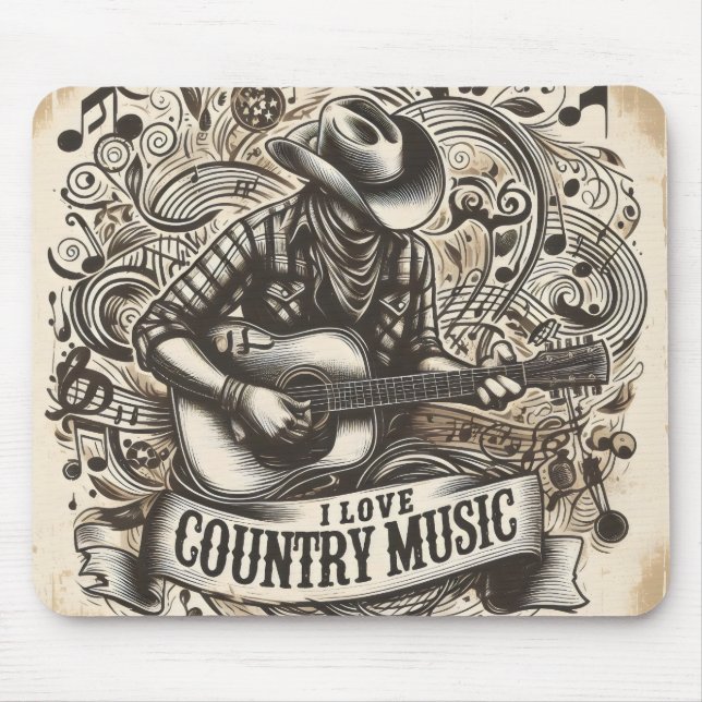 Country music mouse pad. pad (Front)