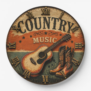Country Music  Paper Plate
