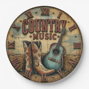 Country Music  Paper Plate