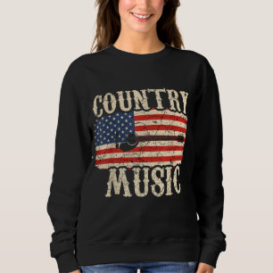 Country Music Retro Vintage Guitar American Flag Sweatshirt
