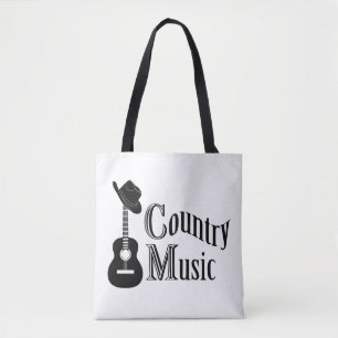 Country music tote bag