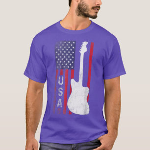 Country Music Usa Vintage Guitar American Flag 400 T-Shirt