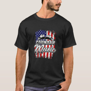 Country Music Western Country Hat Distress America T-Shirt