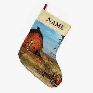 Country - ND - Dirt farming 1936 Large Christmas Stocking