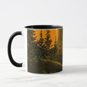 Country night landscape hunter's or harvest moon mug