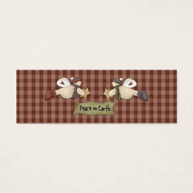 Country Nowel Snowangels Christmas Gift Tag (Front)