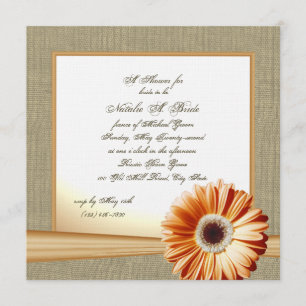 Country Orange Daisy Bridal Shower Invitation