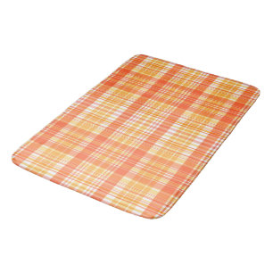 Country Orange Yellow Plaids Bath Mat