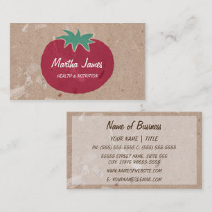 Country Organic Craft Paper Tomato Nutrition Business Card