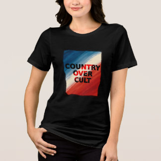Country Over Cult – Patriotic Paint Streaks Tri-Blend Shirt