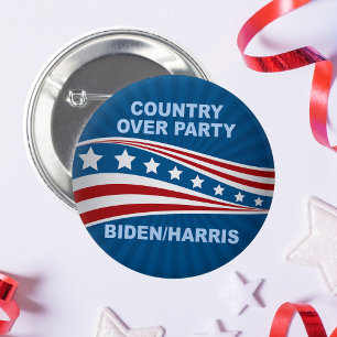 Country Over Party Biden Harris 6 Cm Round Badge