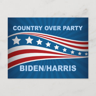 Country Over Party Biden Harris Postcard