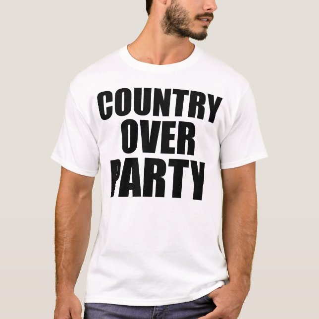 Country Over Party (black text) T-Shirt (Front)