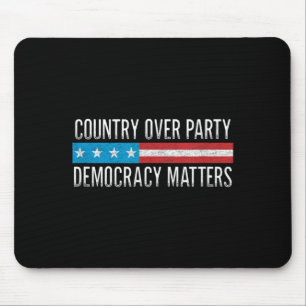 Country Over Party - Democracy - Vintage Style - Mouse Pad