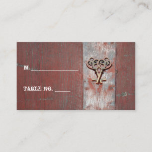 Country Painted Wood Keys Wedding Place Cards