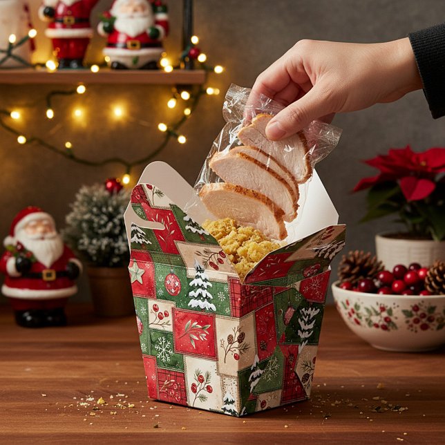 Country patchwork christmas pattern favour box (Creator Uploaded)