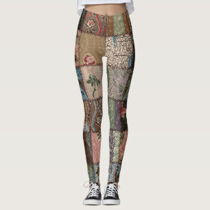 Country patchwork quilt, 3D texture. Leggings
