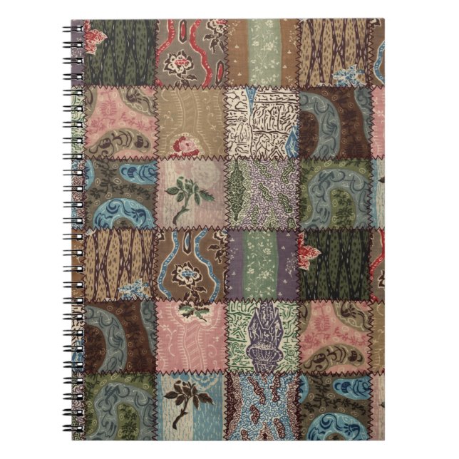 Country patchwork quilt, 3D texture. Notebook (Front)