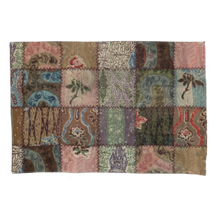 Country patchwork quilt, 3D texture. Pillowcase