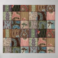 Country patchwork quilt, 3D texture.
