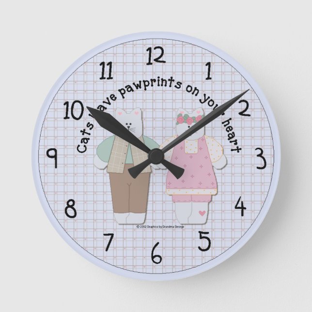 Country Paw Prints Wall Clock (Front)