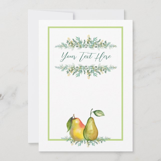 Country Pear Wedding Invitation 5x7" (Front)