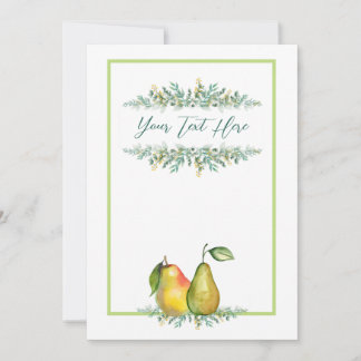 Country Pear Wedding Invitation 5x7"