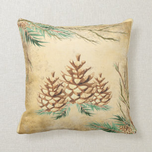 Country Pinecone Vintage Elegant Greenery Holiday Cushion