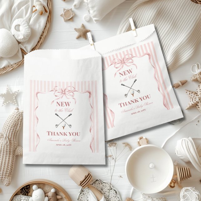 Country Pink Girl New to the Club Golf Baby Shower Favour Bag (Creator Uploaded)