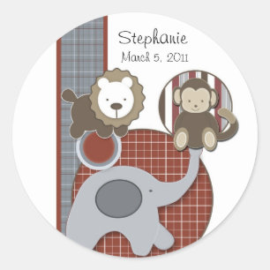 Country Plaid Baby Boy Sticker
